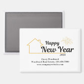 Happy New Year | Real Anwesen Modernes Personalisi Magnet (Vorderseite/Rückseite)
