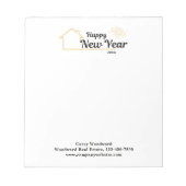 Happy New Year | Realer Werbebudget für Anwesen Notizblock (Vorderseite)