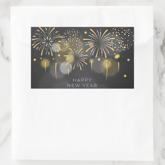 Happy New Year Rechteckiger Aufkleber (Tasche)