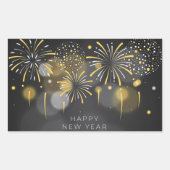 Happy New Year Rechteckiger Aufkleber (Vorderseite)