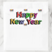 Happy New Year Rechteckiger Aufkleber (Tasche)
