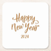 Happy New Year Rechteckiger Pappuntersetzer (Vorderseite)
