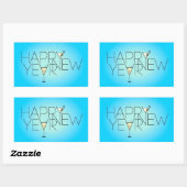 Happy New Year Rectangle Stickers (Blatt)
