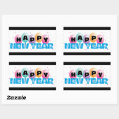 Happy New Year Rectangle Stickers (Blatt)