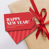 Happy New Year Red and White Custom Geschenkanhänger