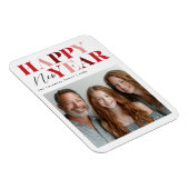 Happy New Year Red Design Magnet (Rechte Seite)