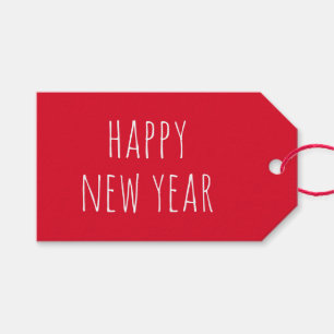 Happy New Year   Red Festivals Moderne Feier Geschenkanhänger