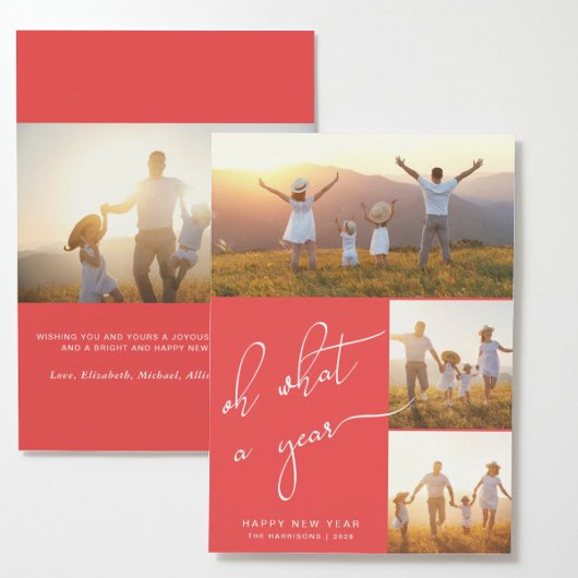 Happy New Year Red Foto Feiertagskarte