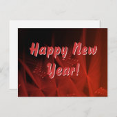 Happy New Year Red Gleem Abstraktes Fraktal Kunst Postkarte (Vorne/Hinten)