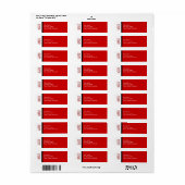 Happy New Year Red Return Address Label (Vorne)
