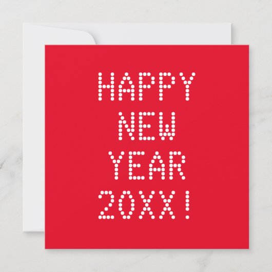 Happy New Year Red White Custom Text modern Karte (Vorderseite)