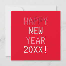 Happy New Year Red White Custom Text modern Karte