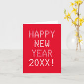 Happy New Year Red White Custom Text modern Karte (Gelbe Blume)