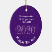 Happy New Year RENEW VISION 2020 Stilvoll LILA Keramik Ornament (Rechts)