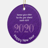 Happy New Year RENEW VISION 2020 Stilvoll LILA Keramik Ornament (Links)