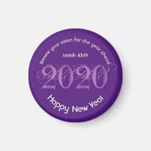 Happy New Year RENEW VISION 2020 Stilvoll Lila Magnet