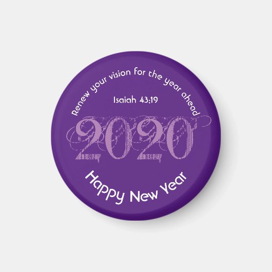 Happy New Year RENEW VISION 2020 Stilvoll Lila Magnet (Vorne)