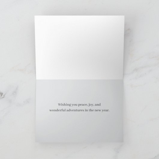 Happy New Year Rocky Mountains Winter Wasserfarbe Karte (Innenseite)