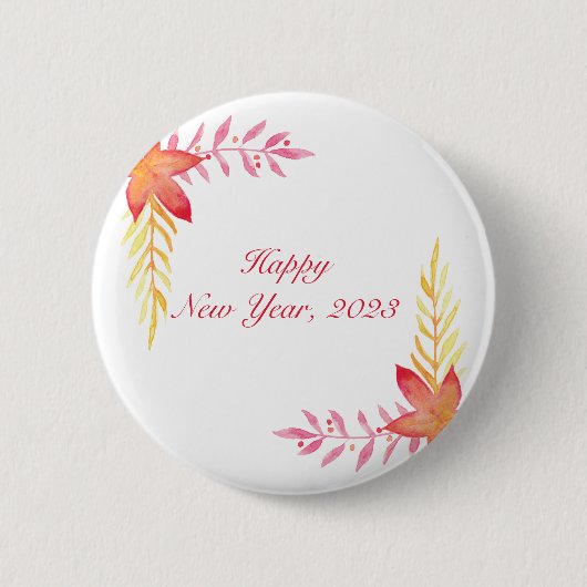 Happy new year Round Button (Vorderseite)