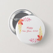 Happy new year Round Button (Vorne & Hinten)