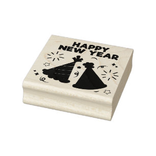 Happy New Year Rubber Briefmarke Gummistempel