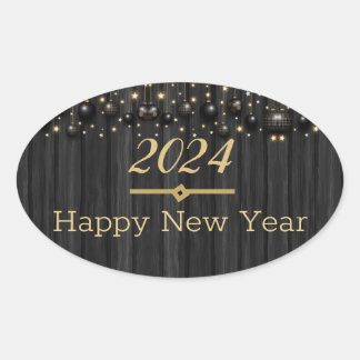Happy New Year Runde Sticker