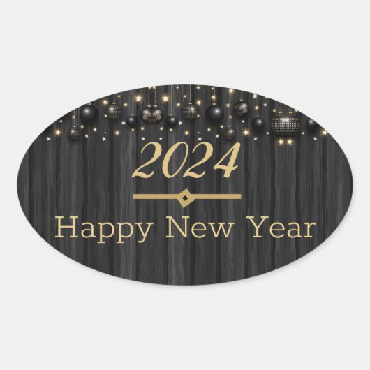 Happy New Year Runde Sticker (Vorderseite)