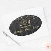 Happy New Year Runde Sticker (Umschlag)