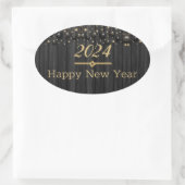 Happy New Year Runde Sticker (Tasche)
