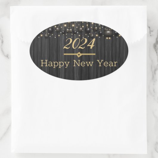 Happy New Year Runde Sticker (Tasche)