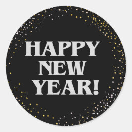 Happy New Year Runder Aufkleber