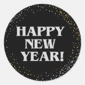 Happy New Year Runder Aufkleber (Vorderseite)