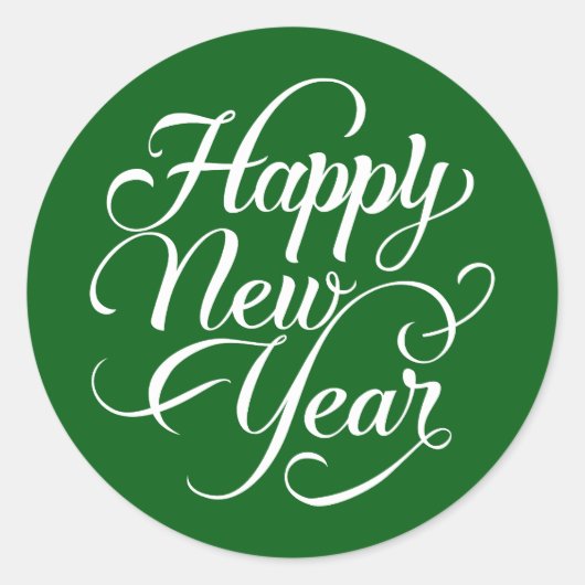 Happy New Year Runder Aufkleber (Vorderseite)
