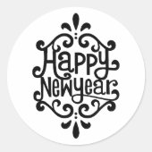 Happy New Year Runder Aufkleber (Vorderseite)