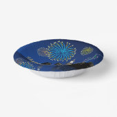 Happy New Year’s Eve Midnight Fireworks City Light Pappteller (Gewinkelt)