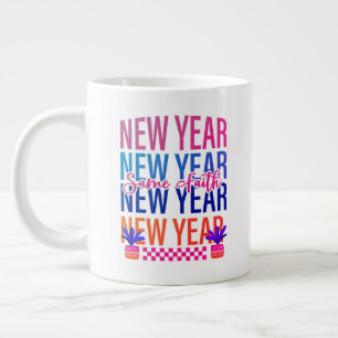 Happy New Year Same Faith Fun Color Jumbo-Tasse