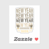 Happy New Year Same Faith Gold schwarze Farbe Aufkleber (Blatt)