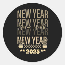 Happy New Year Same Faith Gold schwarze Farbe