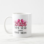 Happy New Year Same Hot Mess 2026 New Year Coquett Kaffeetasse (Links)