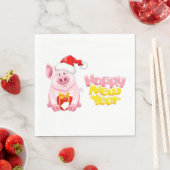 happy new year santa claus christmas pig serviette (Beispiel)