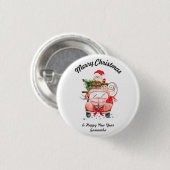 Happy new year Santa gifts merry Christmas Button (Vorne & Hinten)