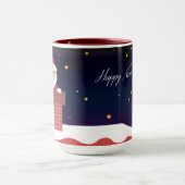 Happy New Year Santa on House Dach Tasse (Zentrum)