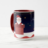 Happy New Year Santa on House Dach Tasse (Vorderseite Links)
