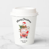 Happy new year Santa truck gift merry Christmas Pappbecher (Vorderseite)