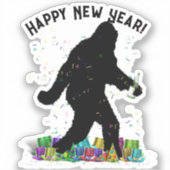Happy New Year Sasquatch Aufkleber (Vorderseite)