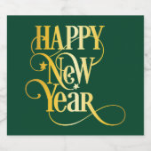 Happy New Year Schaumweinetikett (Einzelnes Label)