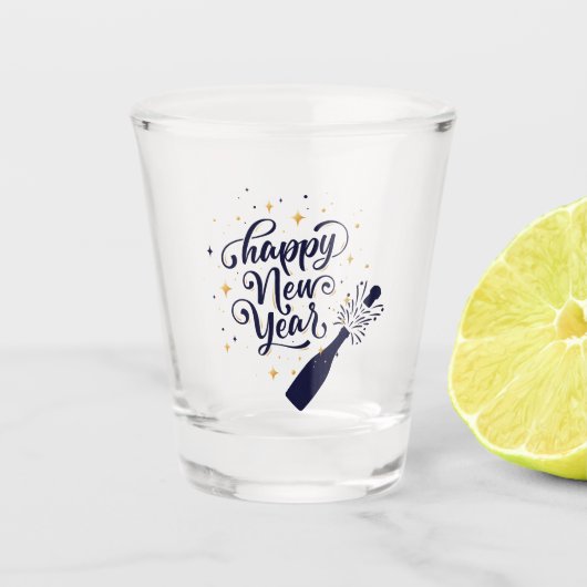 Happy New Year Schnapsglas (Vorderseite)
