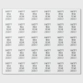 Happy New Year Schwarz & Weiß angepasster Text mod Geschenkpapier (Flach)