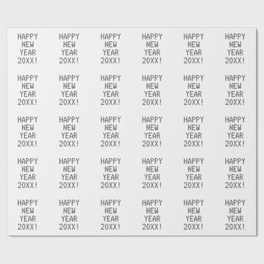 Happy New Year Schwarz & Weiß angepasster Text mod Geschenkpapier (Flach)