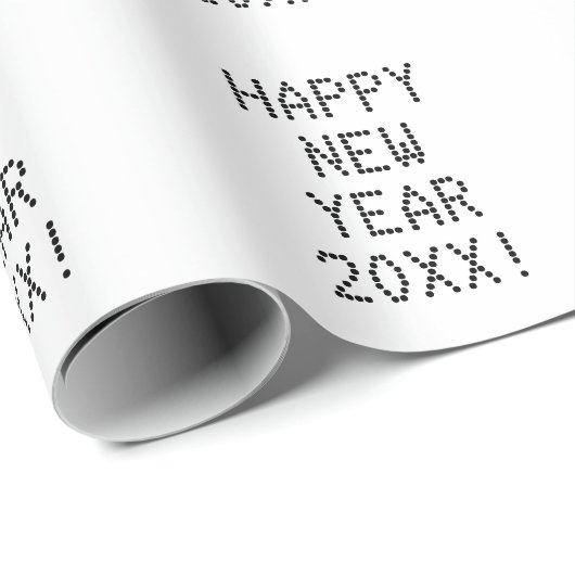 Happy New Year Schwarz & Weiß angepasster Text mod Geschenkpapier (Rolleneckpunkt)